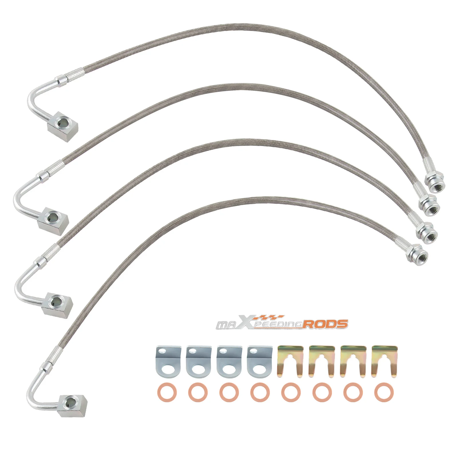 

Комплект передних и задних плетеных тормозных шлангов для Jeep Wrangler JK JKU 2007-2018 2017