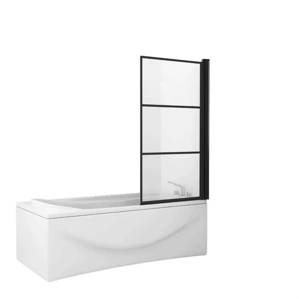 

Folding Bathtub Shower Screen for Black Matt Shower Room Cabin