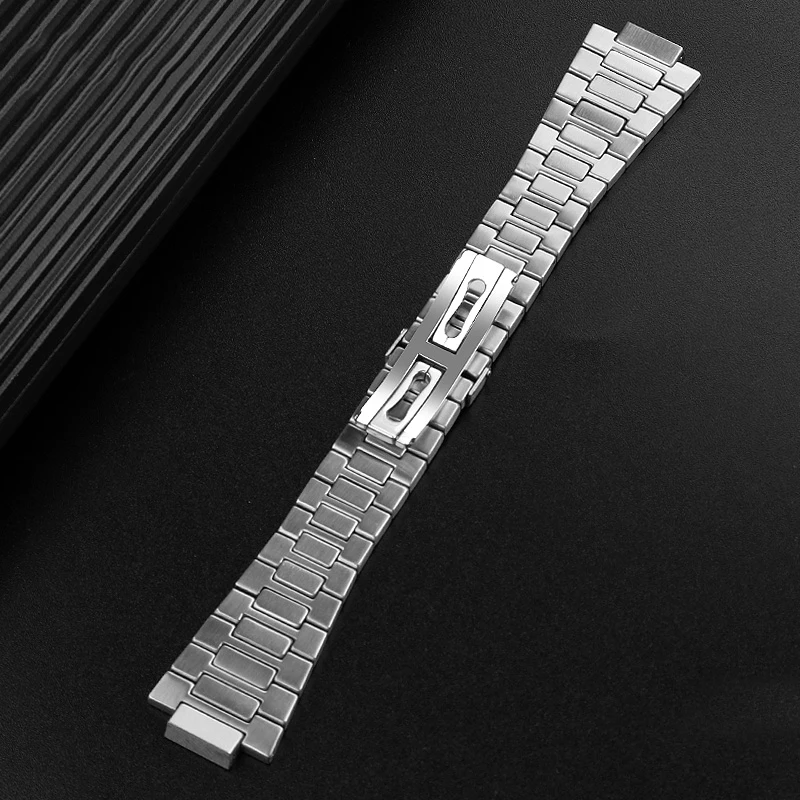 Stainless Steel Watch Chain for Pa-tek Philippe Nautilus Series 5711 5712 5980 Raised PP Strap Metal Watchband 25x13mm Male
