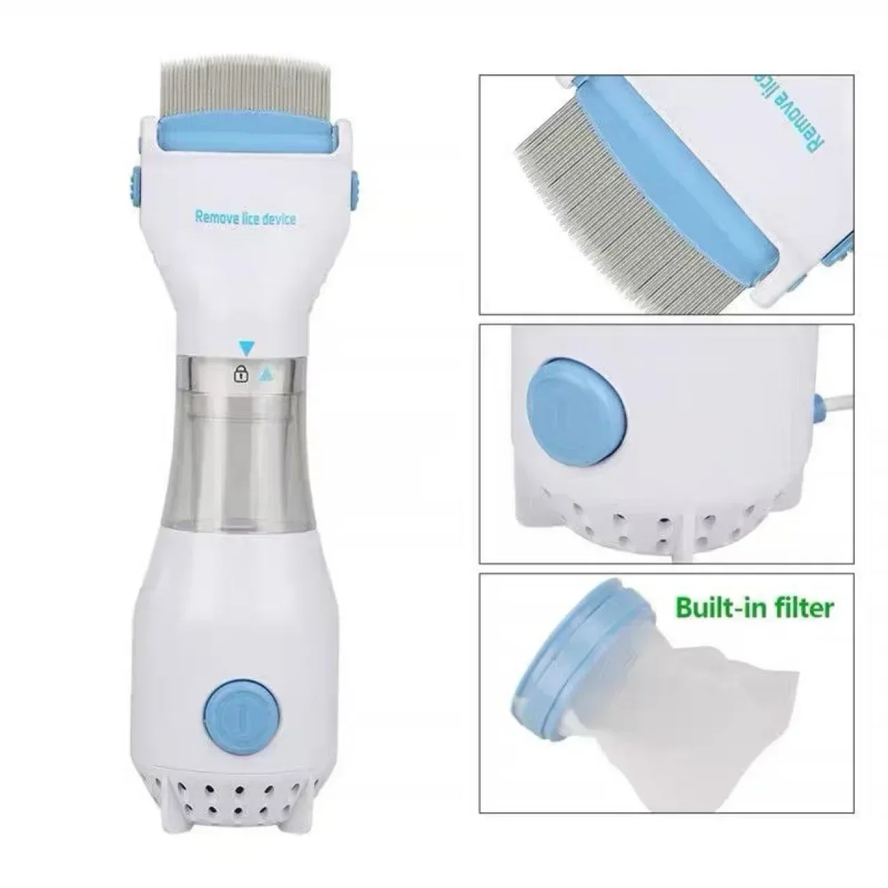 Pieptene Electric Anti-Păduchi cu Aspirare, Fără Chimicale, pentru Copii și Adulți
