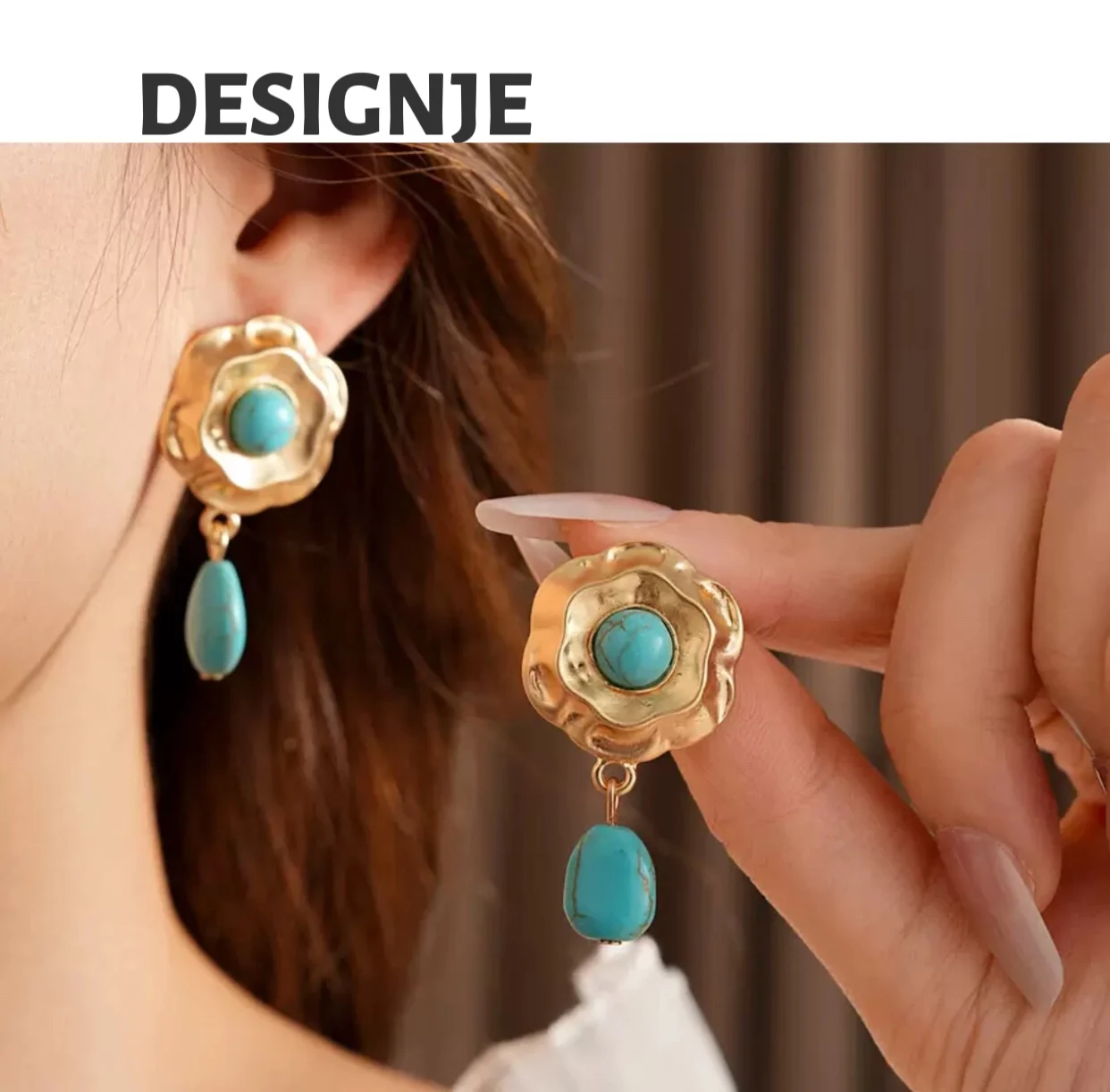 

Flower Water Drop Earrings, Retro Court Style Earrings, Unique and Exaggerated Earrings, Luxurious and High-End Feel