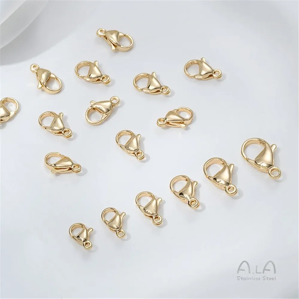 Niet-vervagende titanium stalen kreeftgesp 316 roestvrij staal Universele knopkop DIY armband ketting sieraden eindgesp