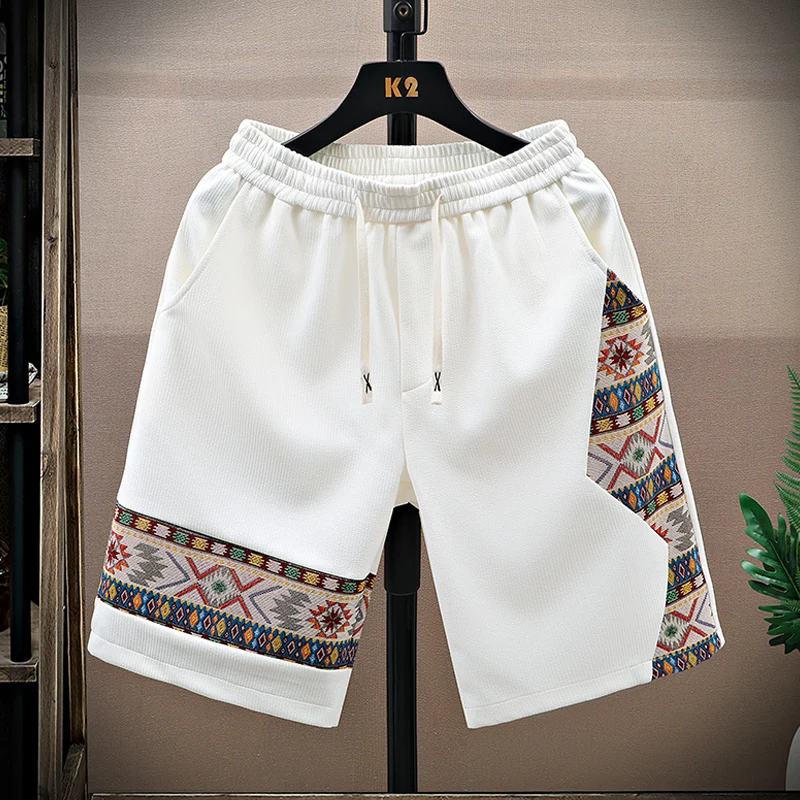 

Men's Straight Leg Short Pants Summer Trendy Thin Splice Five-Point Mid-Pants Fashionable Versatile Breathable Sports Shorts