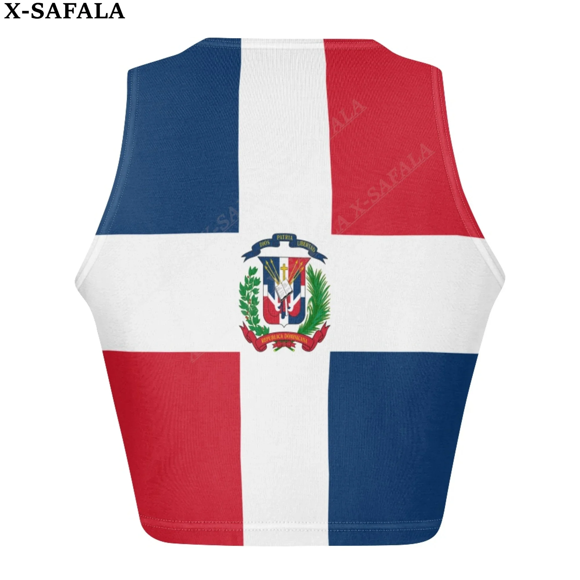 Dominican Republic ountry 3D Print Summer Slim Render Short Top Sexy Women Sleeveless O Croptops Tank Tops Crop Vest Streetwear