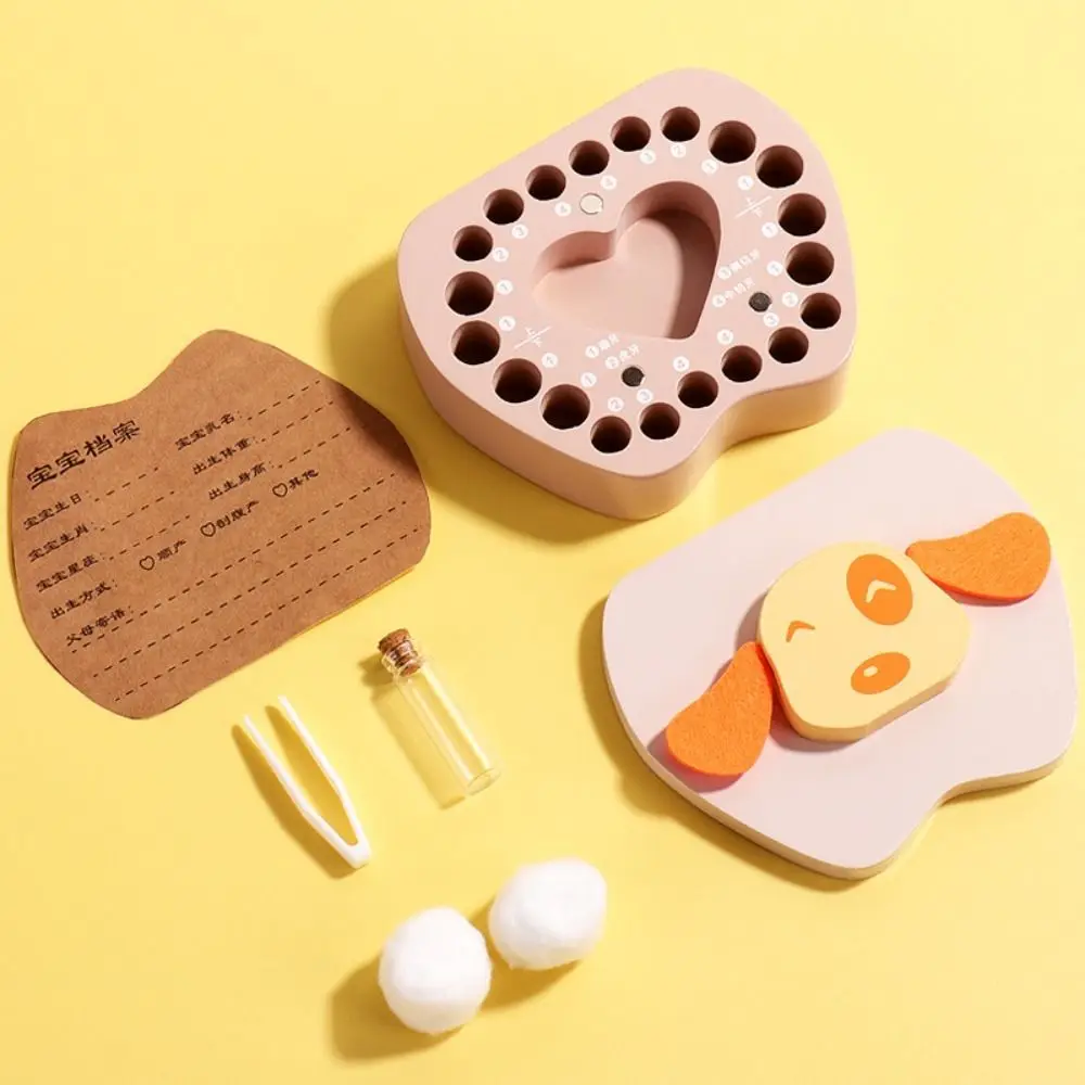 Lost Tooth Holder Cute Baby Tooth Box Zodiac Collection Breast Teeth Storage Case Gift Wooden Milk Teeth Organizer Kids