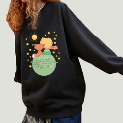 Little Prince Hoodies Black Sweatshirts White Pullovers Women Crewneck Pullovers Men Hip Hop Tracksuit Unisex Couple Sportswear