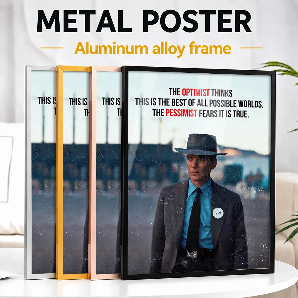 Oppenheimer Movie Quotes Metal Poster With Aluminum Alloy Frame Customized Photographic Wall Art For Home Office And Bedroom
