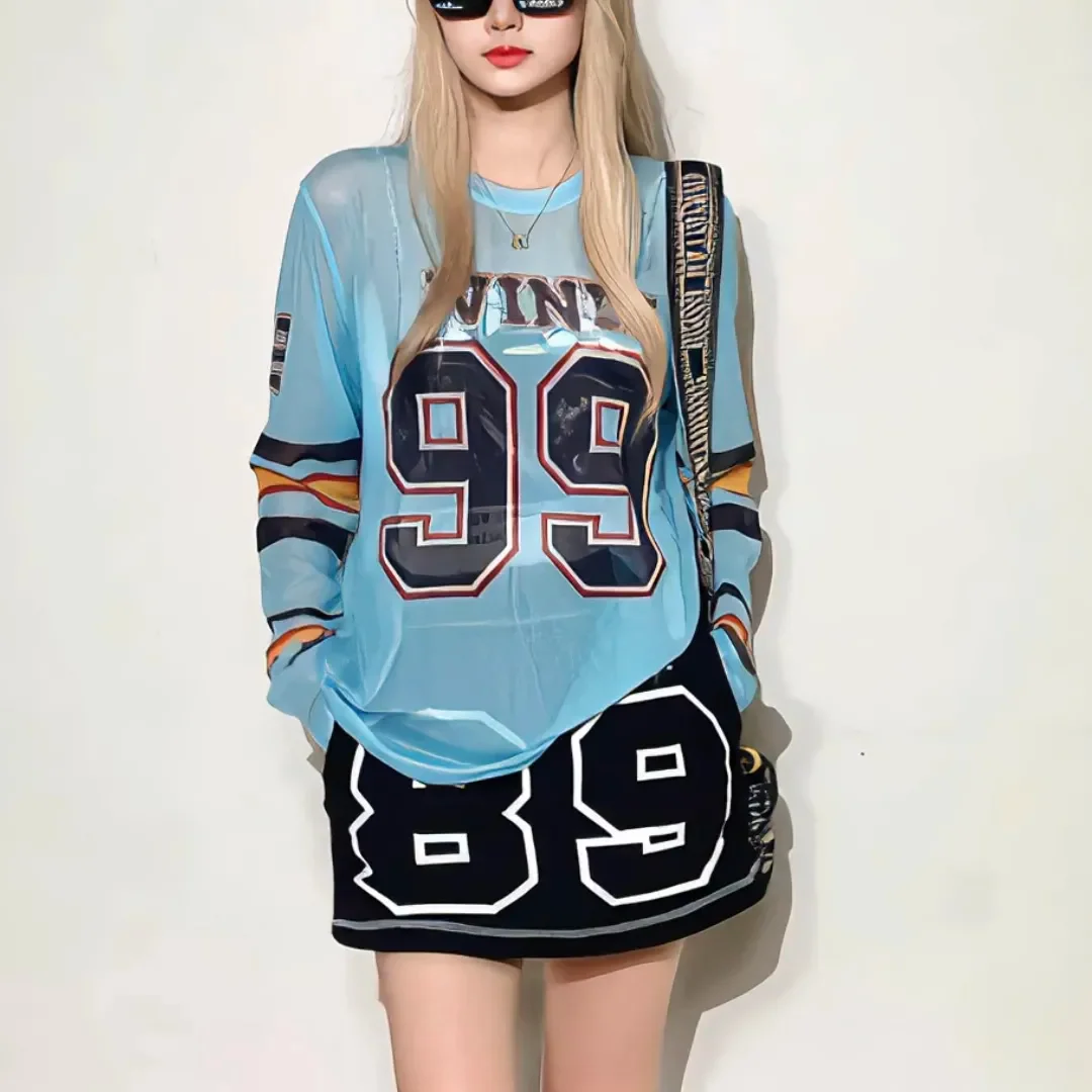 Women Sun Protection Mesh T-Shirt, Thin Long Sleeve Cover Up, Elegant Inner Basic Top, New Summer Style, Korean Japanese Europea
