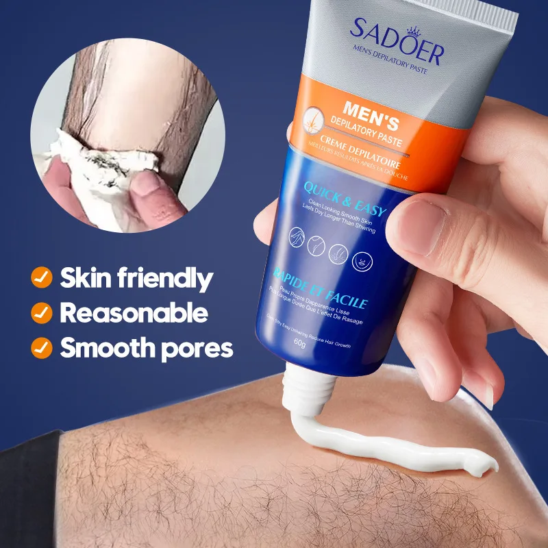 SADOER мужской крем для удаления волос, нежный, мягкий, депиляция, не раздражающий, безболезненный крем для удаления волос подмышками, ногами, рук, тела