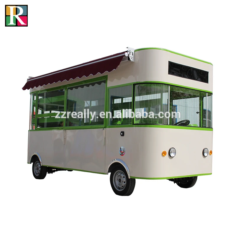 4.2m Double Awning Customized Mobile Electric Ice Cream Food Truck Kitchen trailer/ van/ Shopping Carts