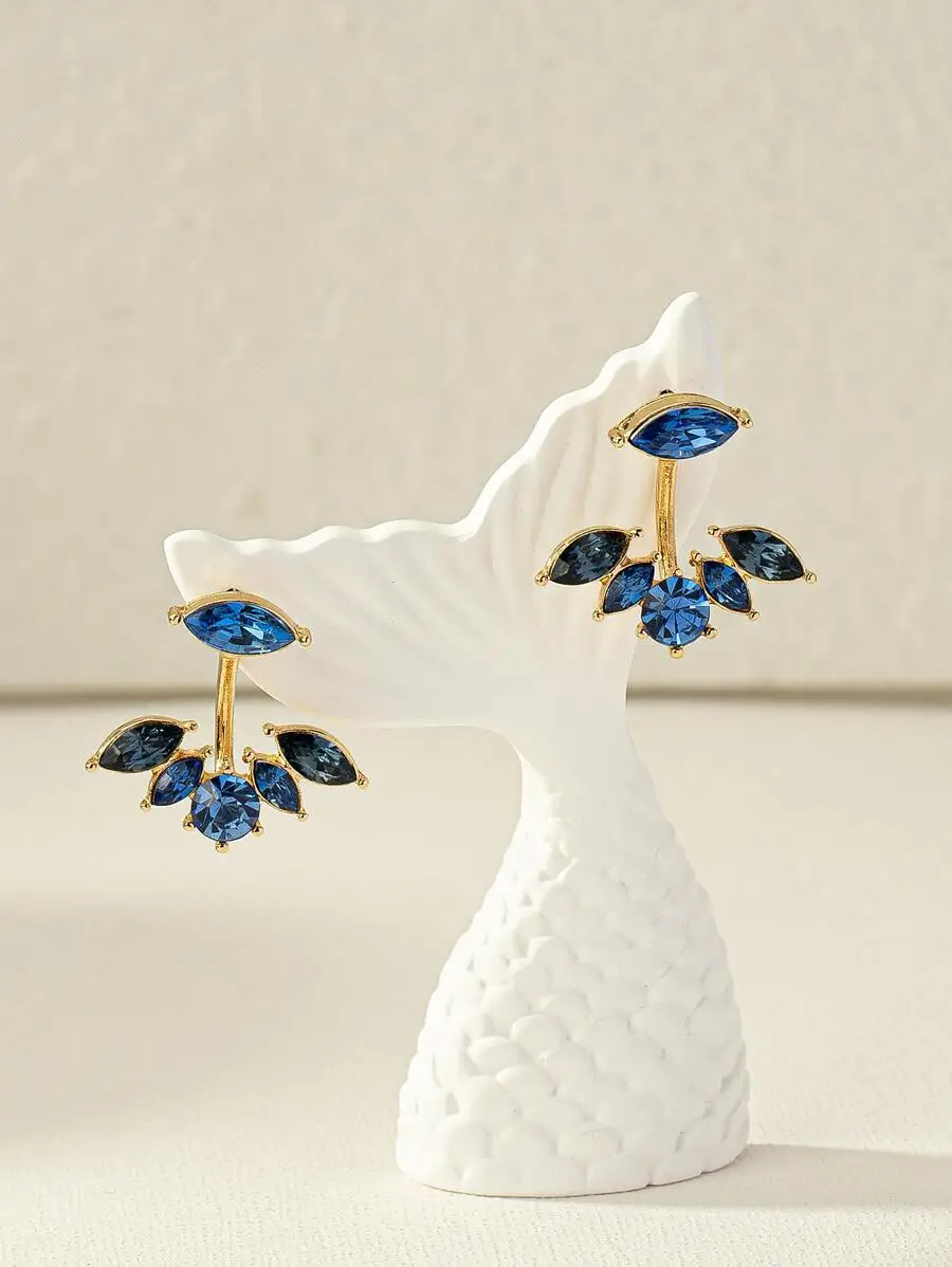 Glamorous Zinc Alloy Rhinestone Earring Jackets For Women