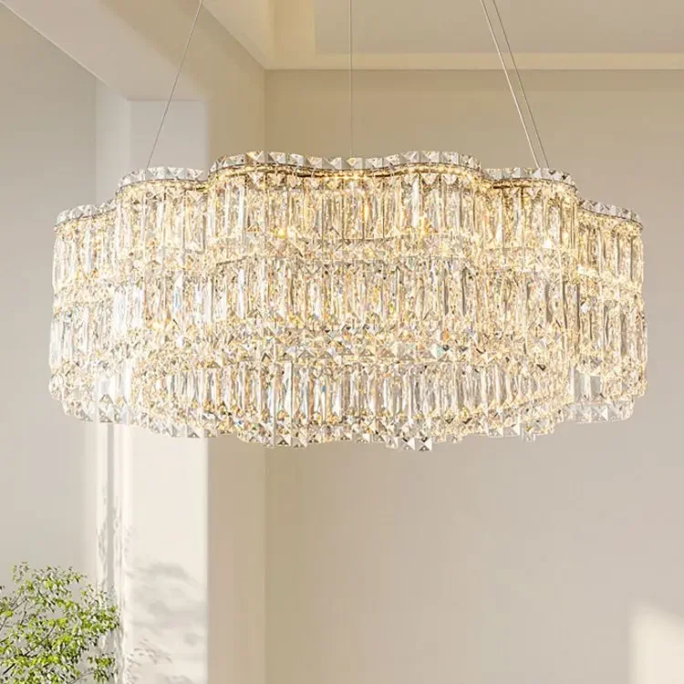 

The new modern simple light luxury French Internet celebrity luxury bedroom crystal chandelier in the living room