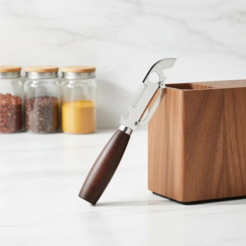 Stainless Steel Fruit Peeler with Integrated Bottle Opener Ergonomic Non-slip Handle for Kitchen Veggie Peeling Daily Cooking