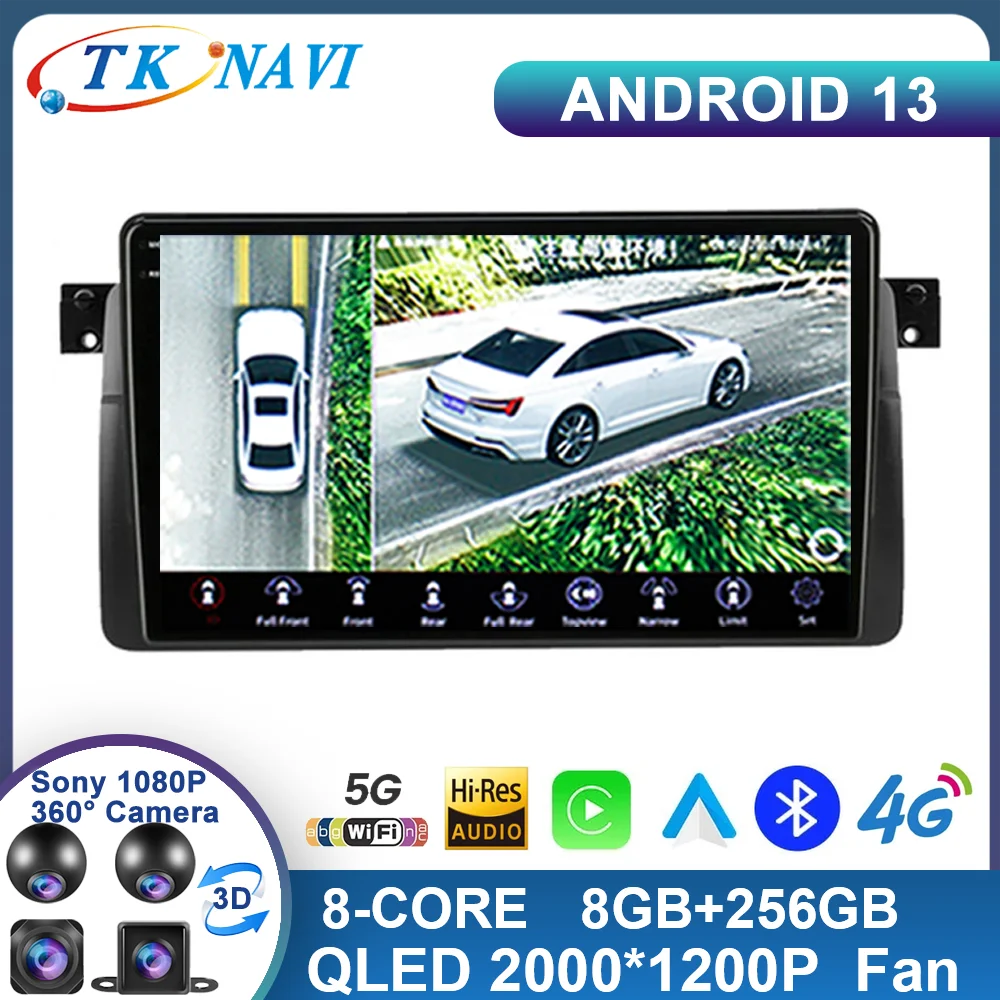 

Android 13 For BMW E46 M3 318/320/325/330/335 4G CarPlay Android Auto Car Radio Multimedia GPS 2din Autoradio QLED WIFI 2K DVD