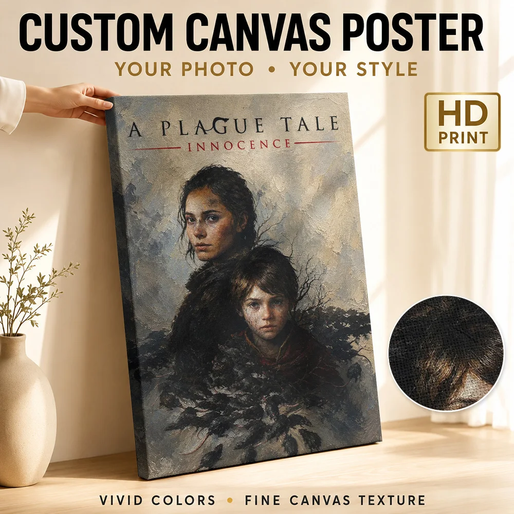 A Plague Tale Innocence Game Framed Canvas Poster Personalized Photo Expressive Illustration Wall Art For Film Screening Room