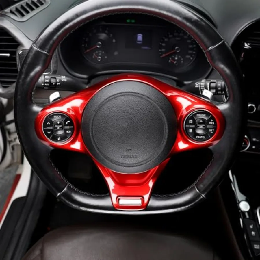 

Car Steering Wheel Button Panel Protection Frame Trim - Molding Sticker for Interior Decoration Compatible with Kia Soul 2020-2