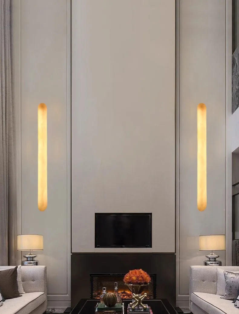 Minimalist Natural Marble Wall Lamp 40 60CM
