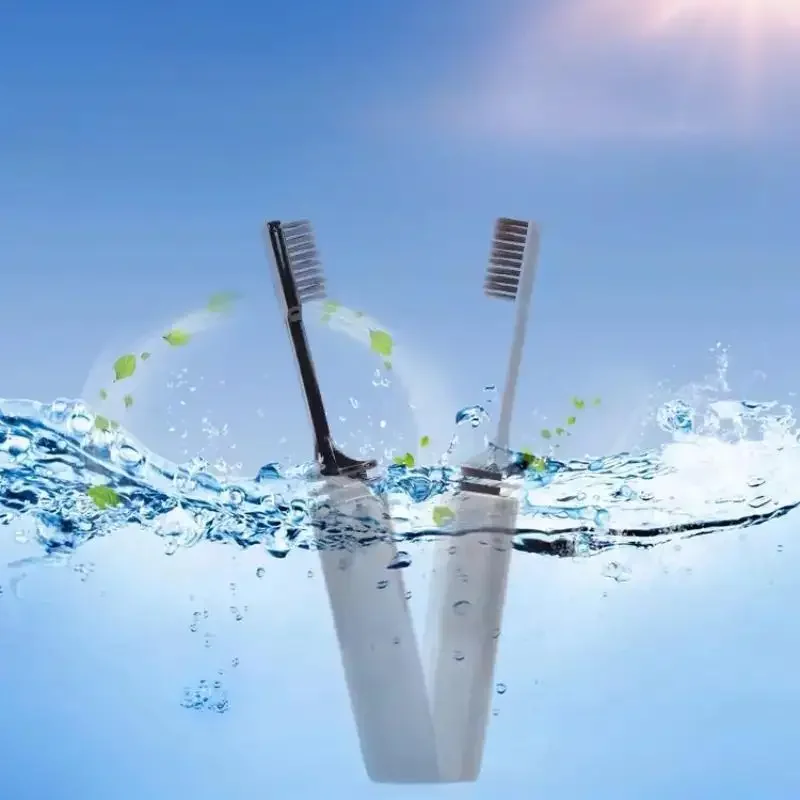 للسفر والتخييم والمشي لمسافات طويلة - فرشاة أسنان سهلة الوصول وفعالة، فرشاة أسنان محمولة مدمجة قابلة للطي بالفحم #5