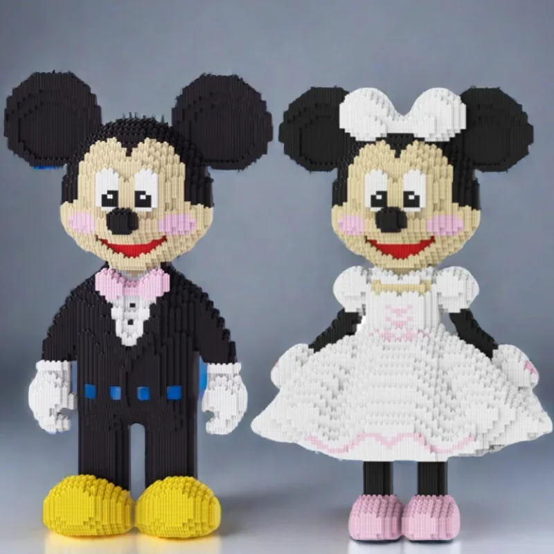 Disney Mickey and Minnie Building Blocks Puzzle Assembly Creative Ornament Wedding Valentine\'s Day Gift for Girls