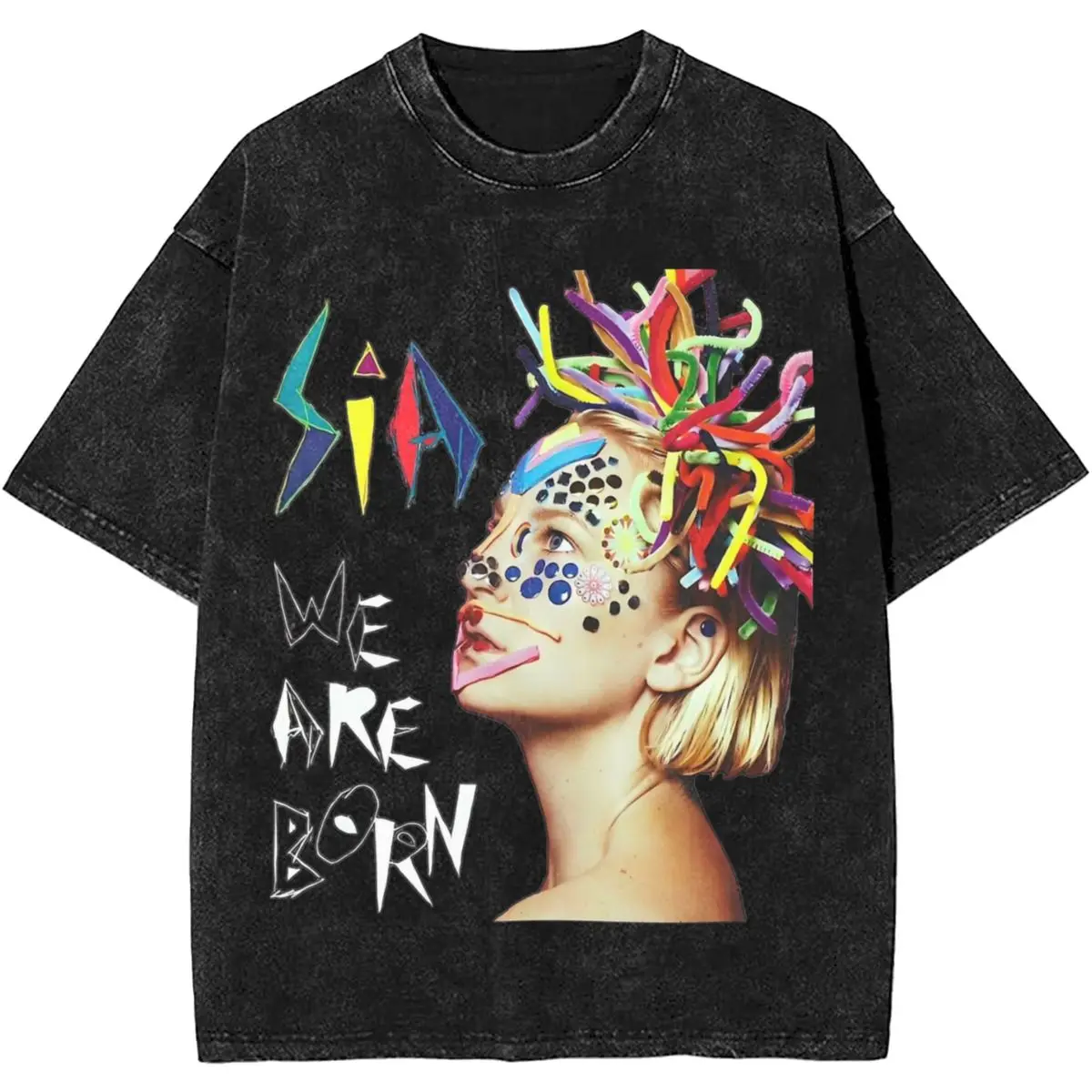 

Music Sia Furler Singer T Shirts Hip Hop Washed Cotton Oversize T-Shirts Fashion for Men Women Streetwear Summer Tee Shirt