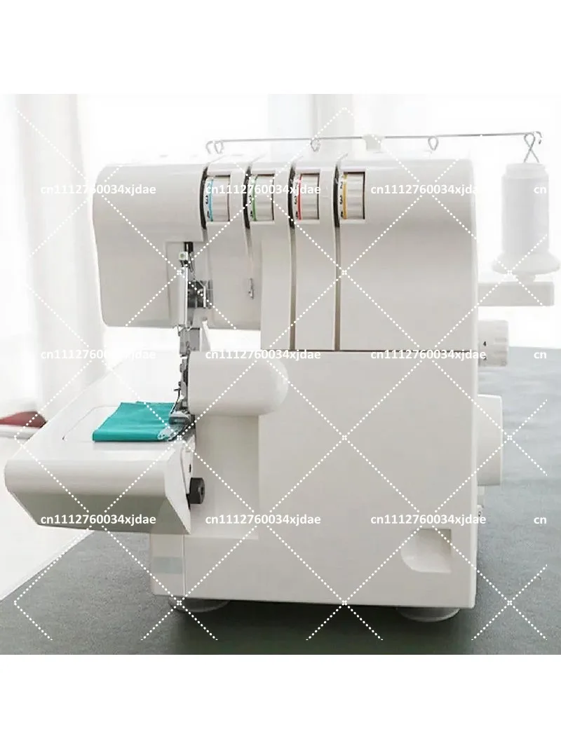 Household Electric Overlocking Machine 4-Thread Serger with Side Tape, Lace Stitch, and Leaf Pattern