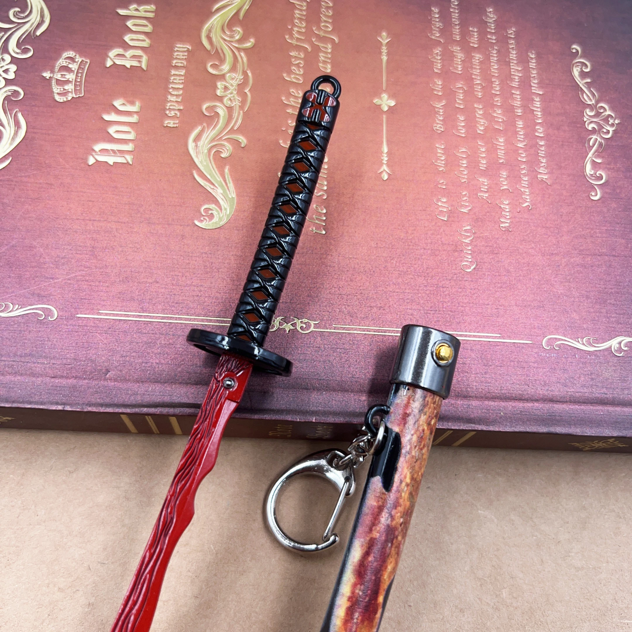 LLavero de ríos de sangre Okina de 26cm, juego ER periférico 1:6, juego de espada Katana emergente, réplica en miniatura, equipo de adorno para el hogar, juguete