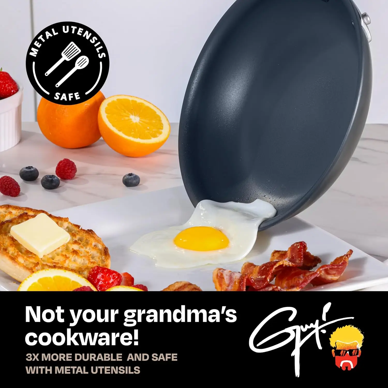 Laser Titanium 12-teiliges Set – Antihaft-Kochgeschirr-Set ohne PFAS, PTFE oder PFOA, 3x langlebiger