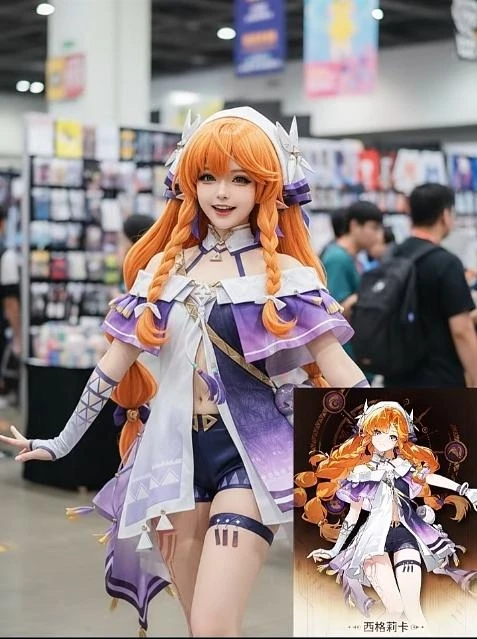 

‌‌‌‌‌‌‌‌Wuthering Waves Sigilica Cosplay Costume Anime Character Roleplay Outfit Kimono For Hallowmas Party Adult Dunayskiy@‌
