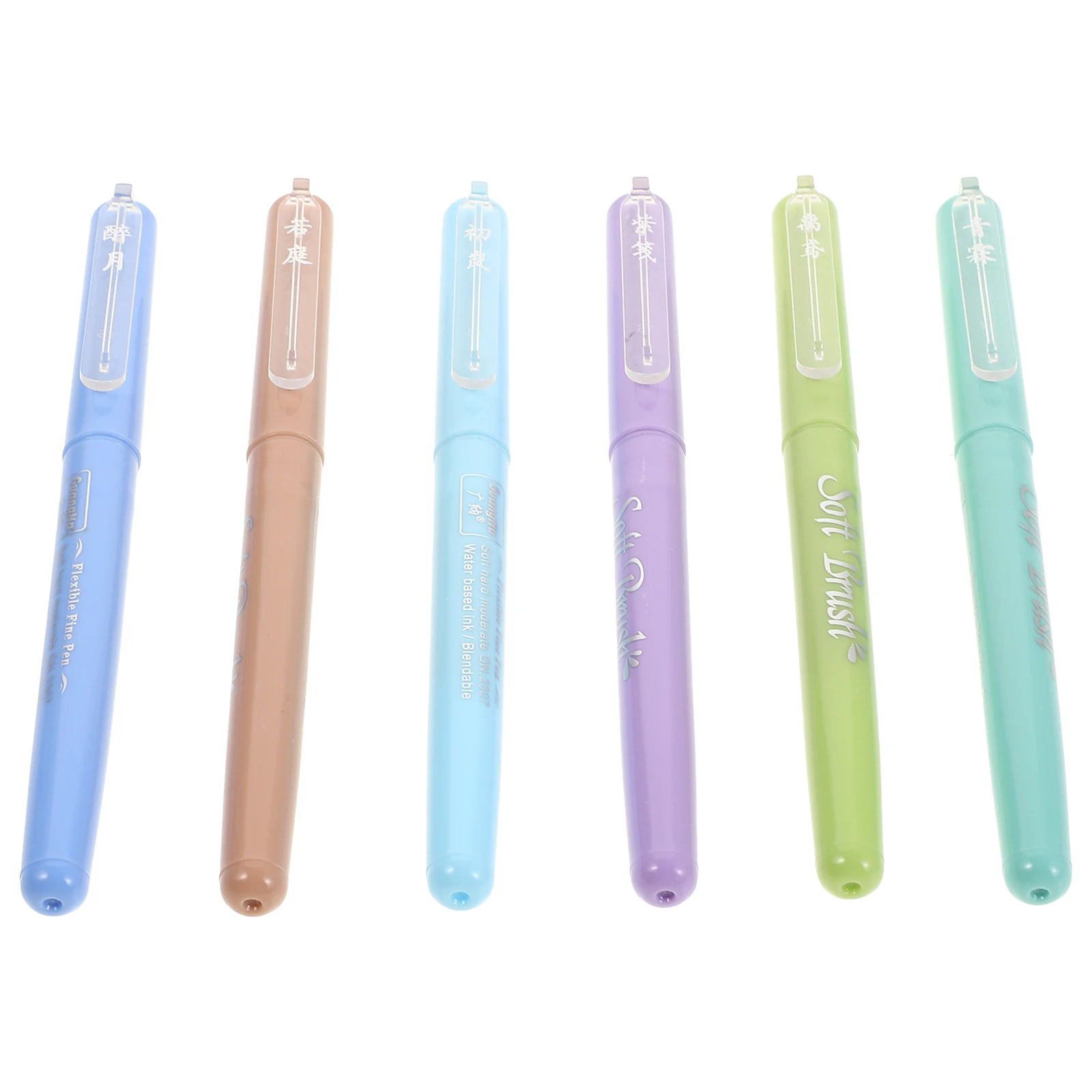 

6PCS Art Brush Calligraphy Set Water based Ink Student Drawing Pens Soft Tip Vibrant Colors Beginner Supplies