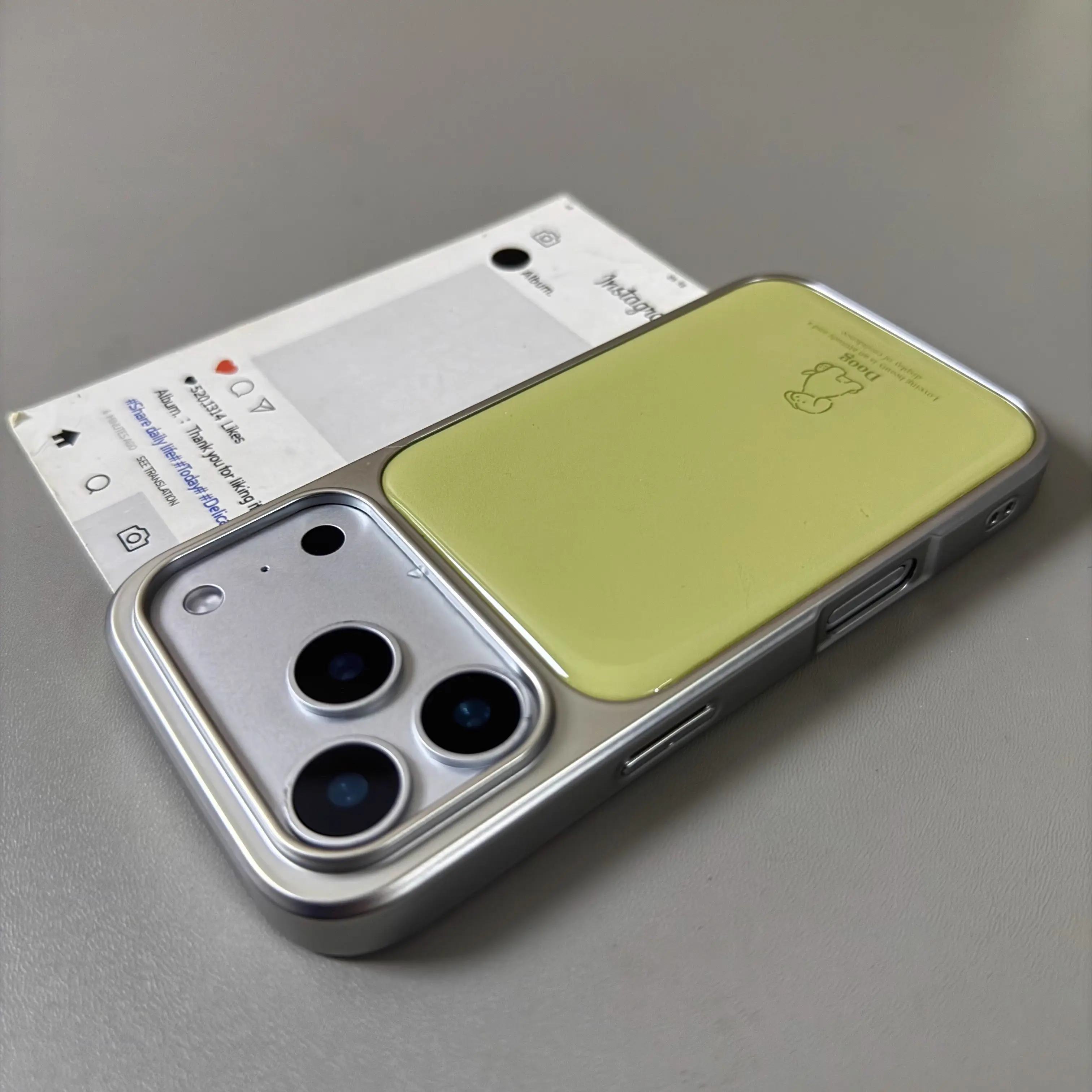 Matcha Green Line Puppy New Cartoon Silver Edge Phone Case For iPhone 17 16 15 14 13 12 11 Pro Max Plus Y2K Simple Elegant Cover - view 2