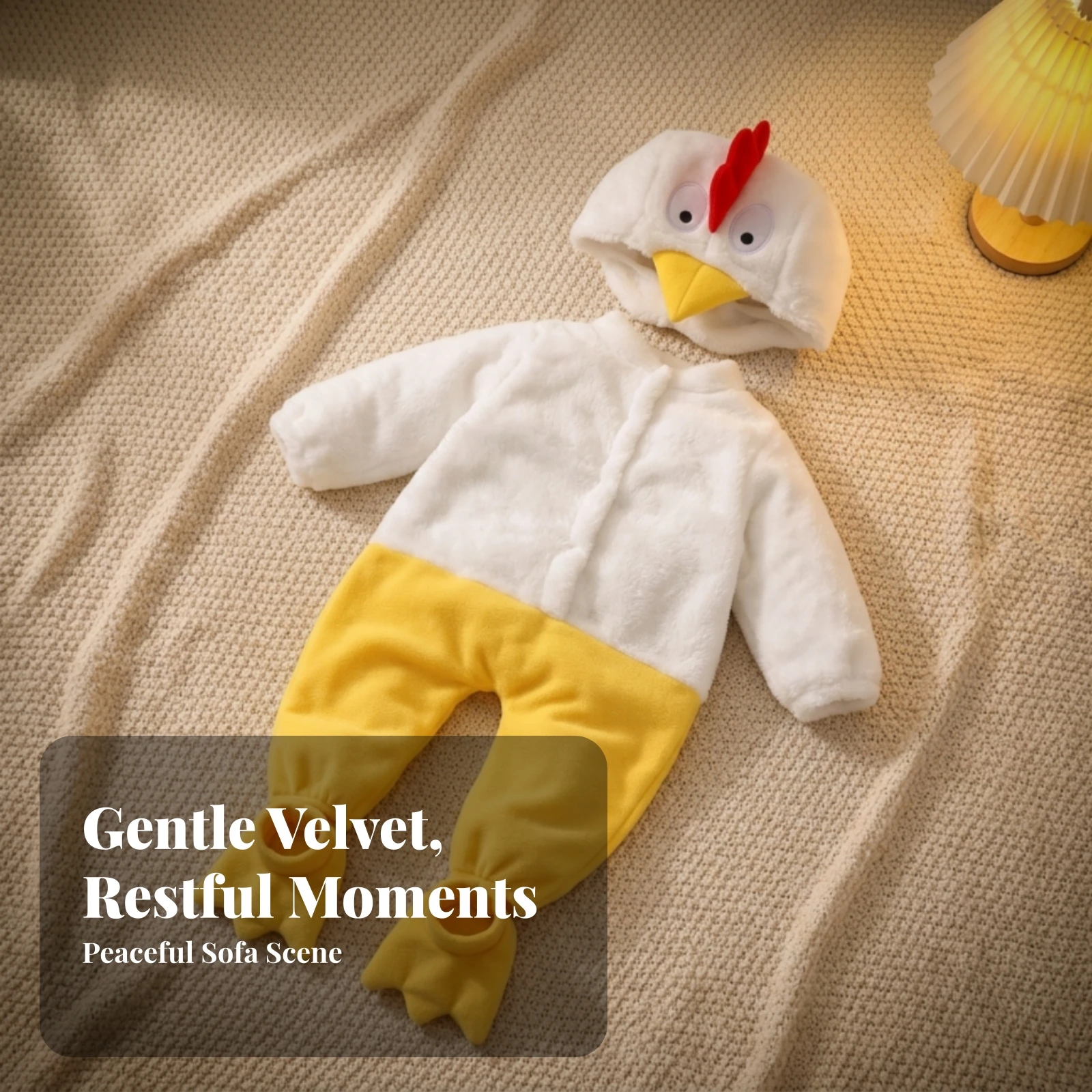 Chicken Romper with Shoe Covers Adorable Baby Chicken Costume Chick Costume Fluffy Jumpsuit Newborn for Babies, Halloween
