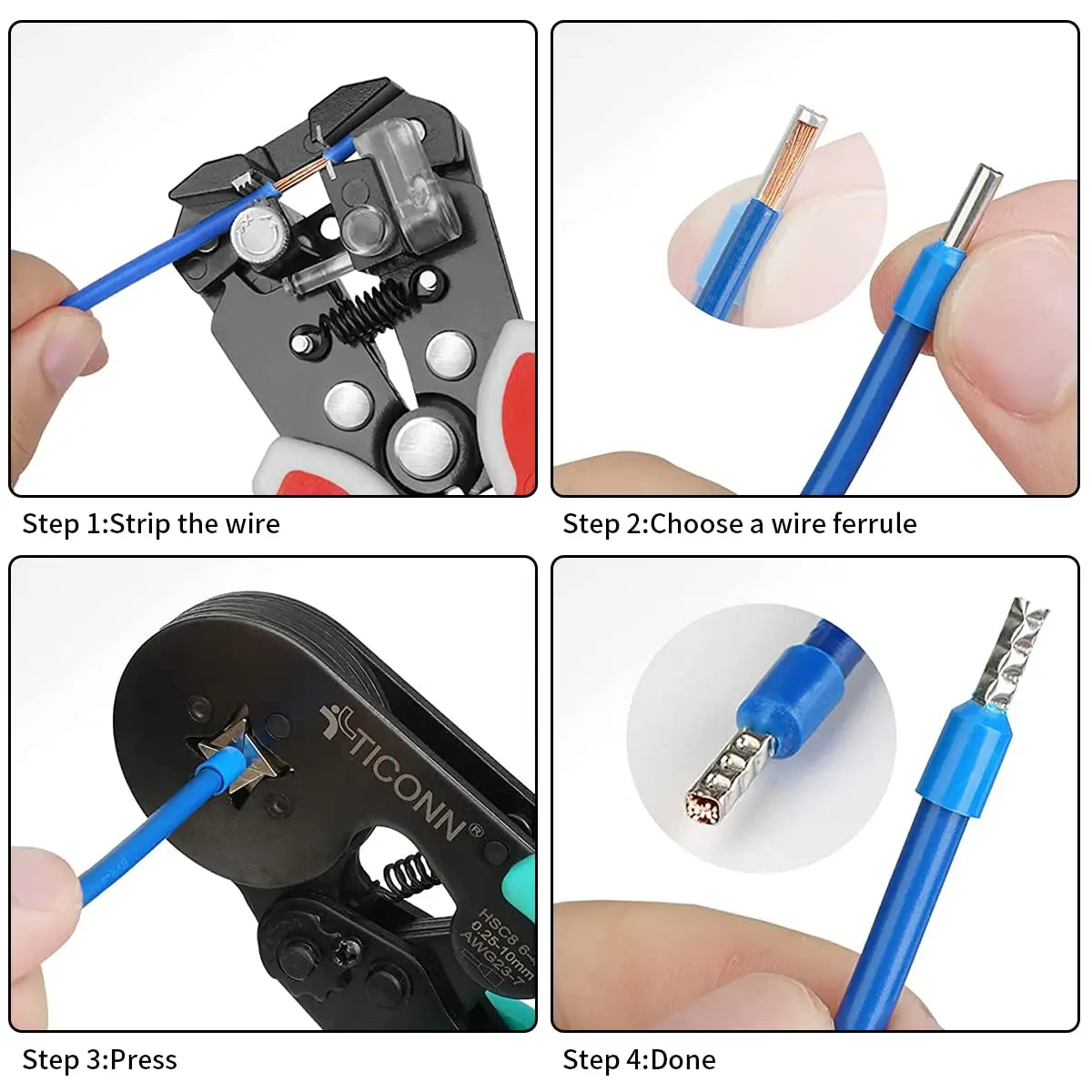 800 Pcs Wire Ferrule Terminal Kit- Ferrule Wire Crimp Pin Terminal Connector Wire End Terminals-AWG 22-10