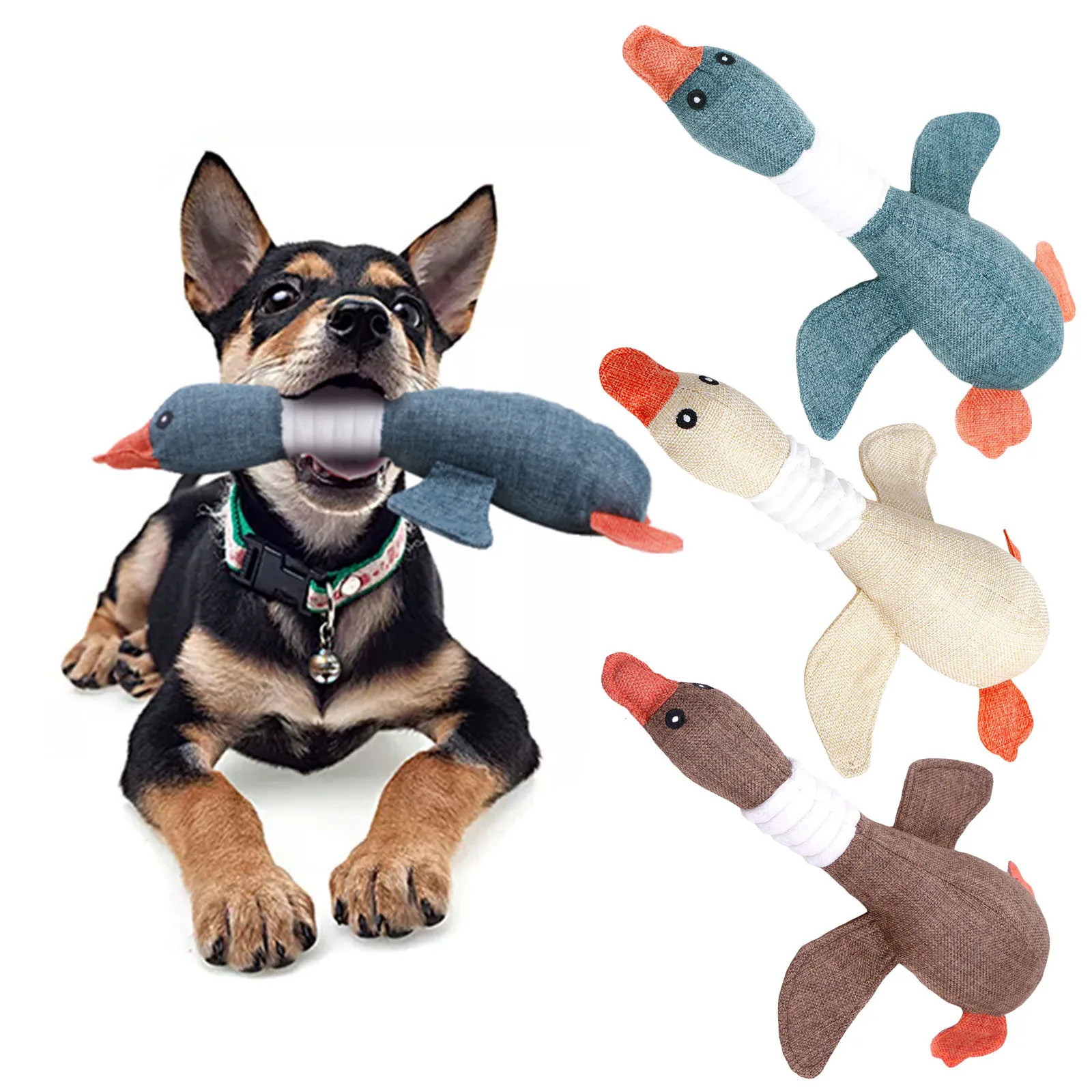 Dog Toys For Aggressive Chewers Indestructible Large Breed And Squeaky Geese For Large Small Medium Dogs Goose Fleece Toy