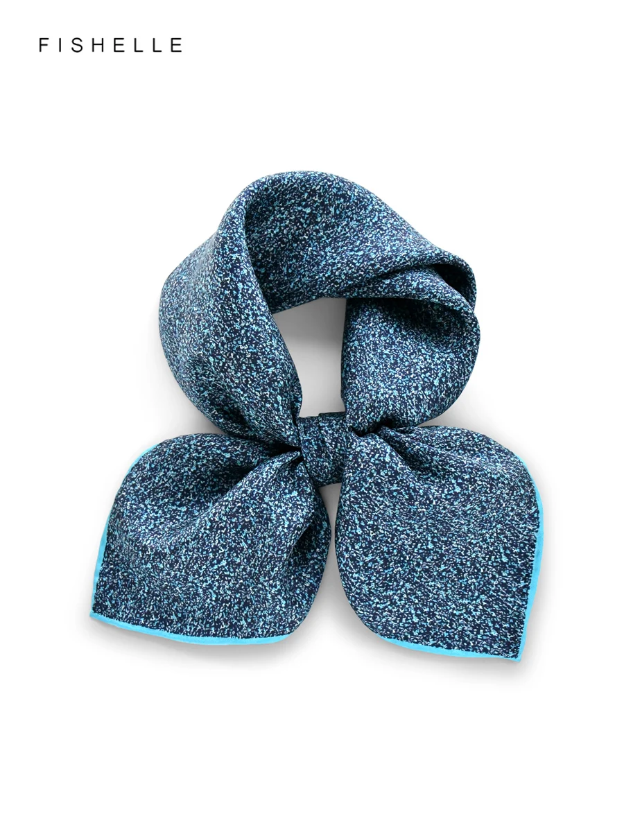 

Blue Women's Scarves 100% Natural Silk Scarf Twill Men Scarf Pocket Square Wrap Shawl Neckerchief 50cm Luxury Gift Handkerchief