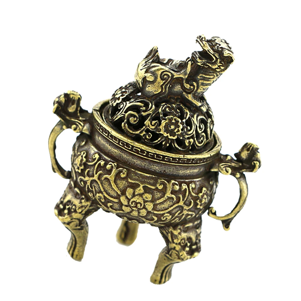 

Brass Incense Burner Decorative Censer Crafts Home Decor Tea Ceremony Brown Adornment Lightweight Portable Multi