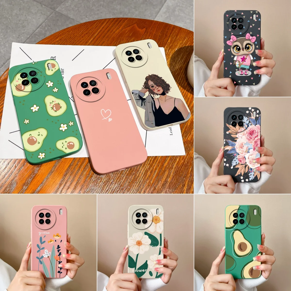 Cute Avocado Back Cover For Vivo X90 X90S X90 Pro Soft Silicone Case Camera Protection Coque For X 90 X90 S X90Pro Cartoon Funda