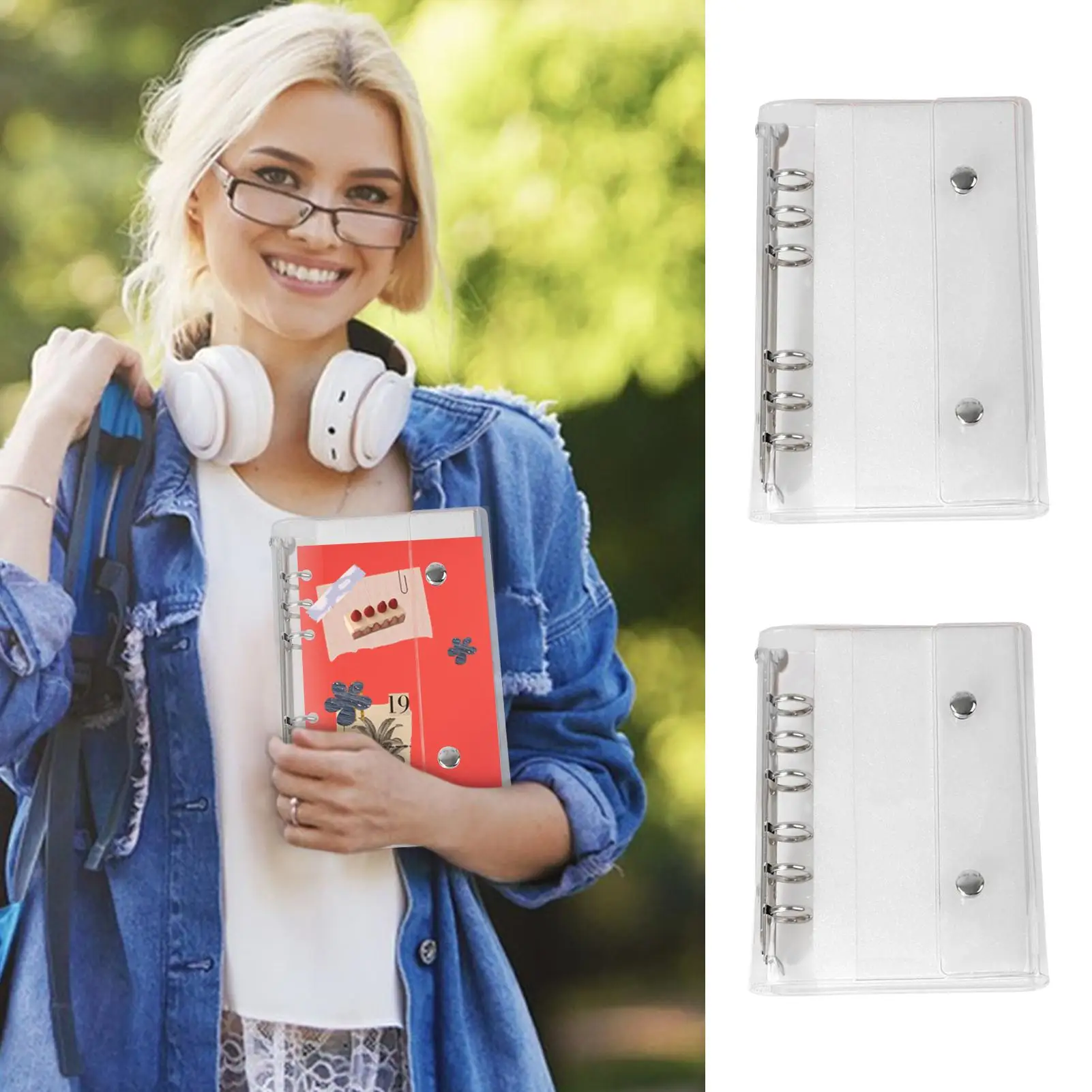 

Прозрачные обложки для переплета A6/A7, 6 колец, прозрачная ПВХ бюджетная обложка для планировщика, папка с вкладышами для фотокарточек, скрапбукинга