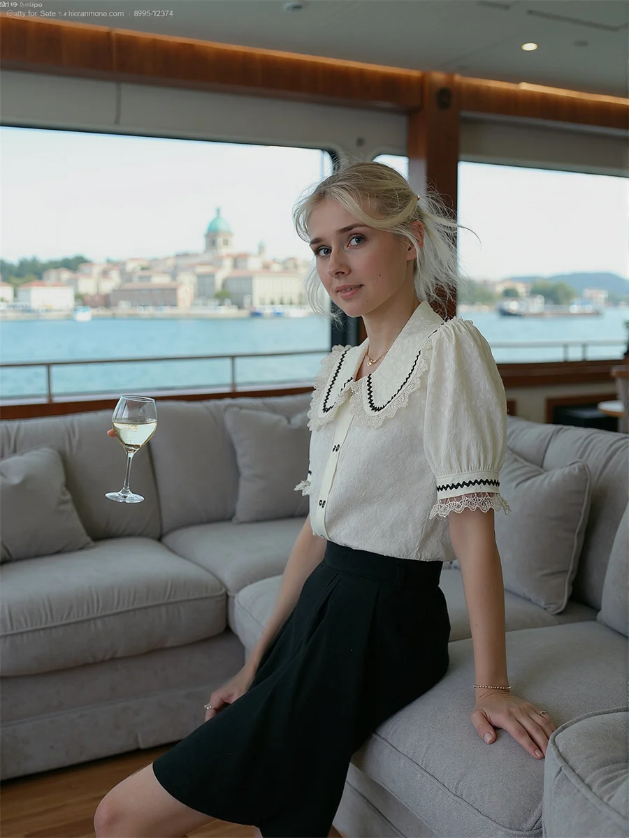 لطيف الدانتيل قمصان الفتيات البلوزات الملابس للنساء الصيف بلايز الخطوط الطويلة عيد الحب Bodycon عمال عادية واسعة استرخاء مزيج Ins