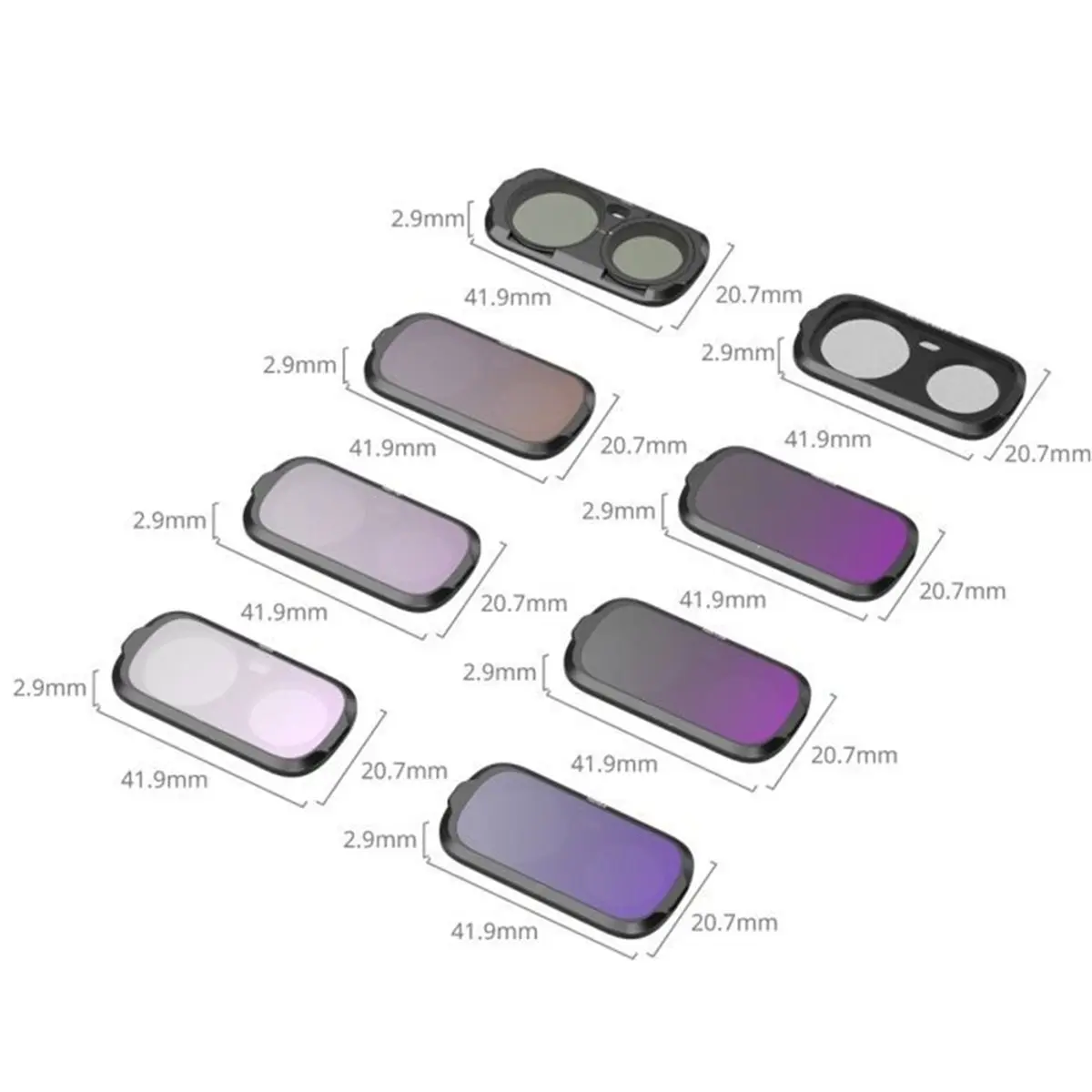 Magnetic Cinema Filter Kit for Luna Ultra, 8Pcs ND8 ND16 ND32 ND64 ND128 ND256 CPL 1/4 Black Diffusion