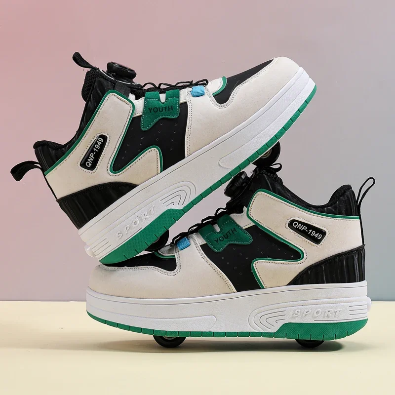 

TWO Wheels Roller Skate Children Shoes Sneakers For Kids Boys Girls Sports Running Outdoor Adult Casual kids sneakers