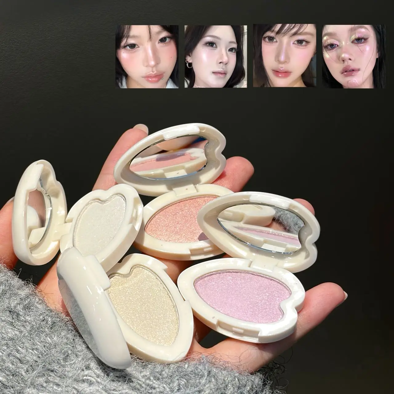 Crushed Shimmer Highlighter Eyeshadow Fine Glitter Multi Use Face & Eye Highlight Portable Single Pan Shimmer Makeup