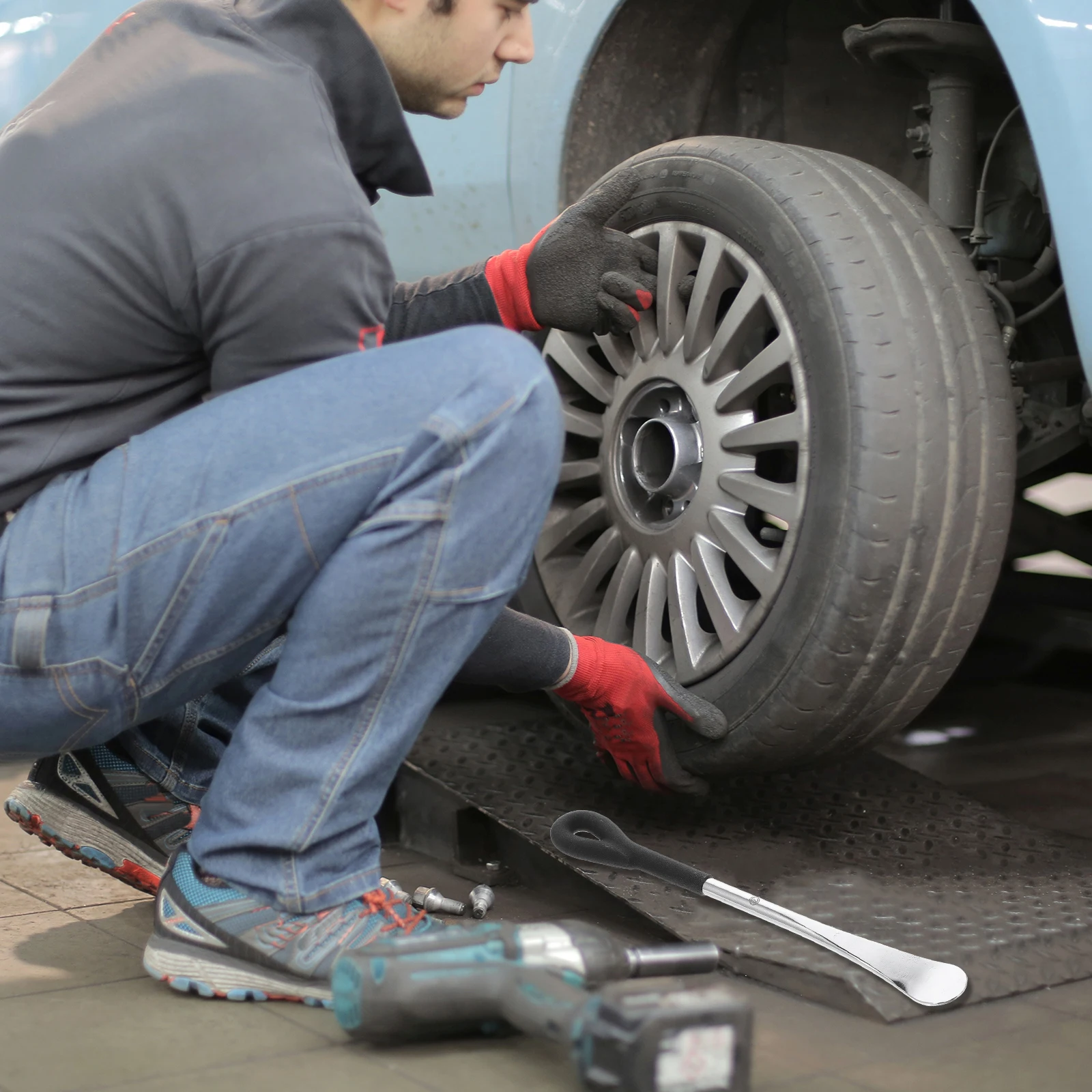 

Crowbar Tire Levers Spoon Motorcycle Repair Tools Carbon Steel Changing Accessories Tire Crowbar Non Rust Grip