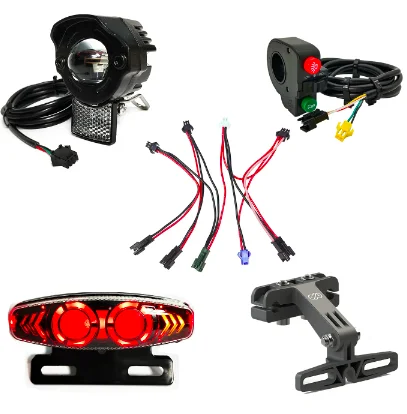 LED Headlight for Electric Scooter, Front and Rear Warning Lights, Night Spotlight, Headlamp for Cycling EBike, 36 V, 48V, 60V