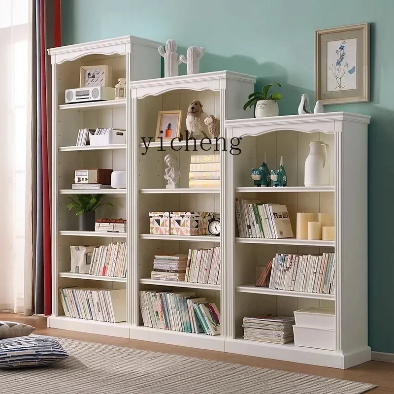 ZZ all solid wood bookcase modern simple free combination shelf floor toy rack