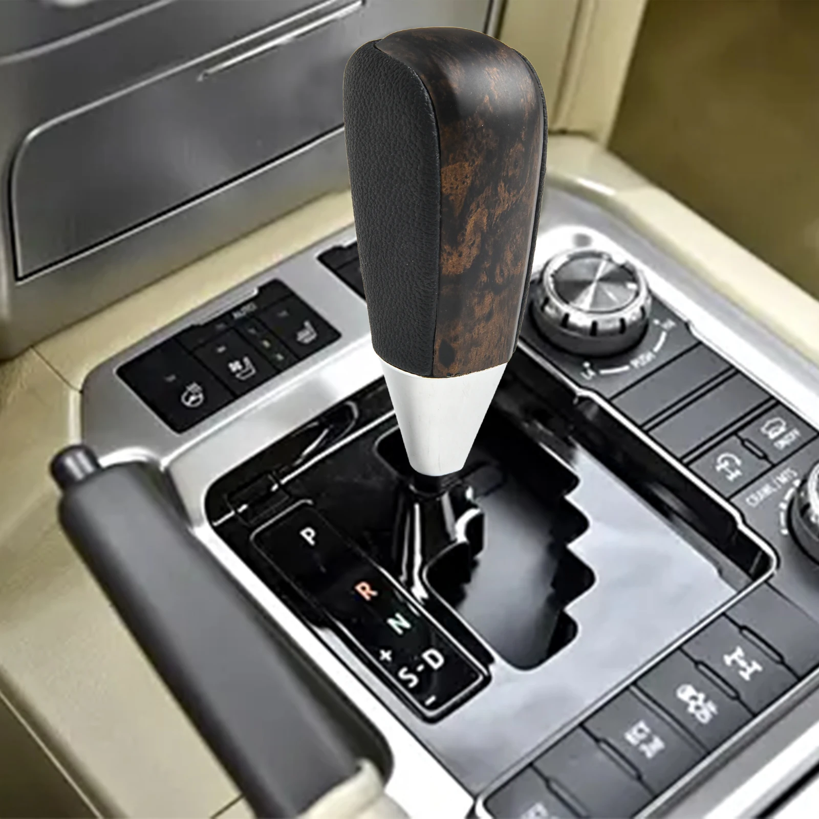 Cruiser LC200 Shifter Dark Wood Gear Knob Vehicle Interior Comfortable Grip Dark Wood Design Enhanced Performance