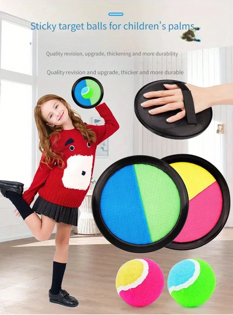 1Set Kinder Sucker Klebrige Kugel Spielzeug Outdoor Sport Fangen Ball Spiel Set Werfen Und Fangen Eltern-kind-Interaktive outdoor Spielzeug – Detail 1