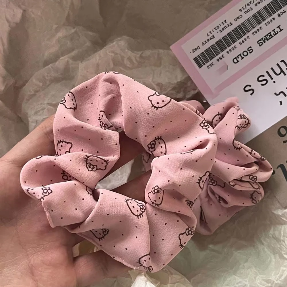 

Hair Band KT Big Intestine Hair Ring Cute Girl Heart Student Pink Pure Desire Cat Skin Band Hair Rope Accessorie