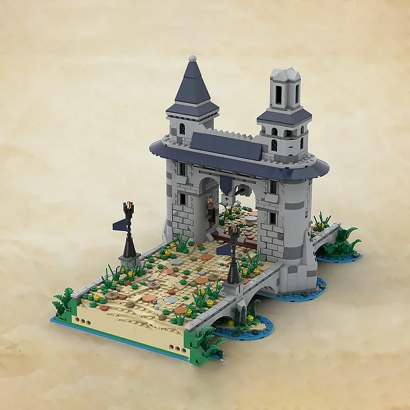 Moc Building Blocks Medieval Bridge – Dice Tower Technology Modular Bricks Model  Gifts Christmas Toys DIY Sets Assembly