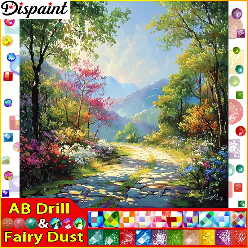 

Dispaint Fairy Dust AB 5D Алмазная вышивка Набор для рукоделия "Дерево Закат" Diy Алмазная картина Вышивка крестиком Украшение дома