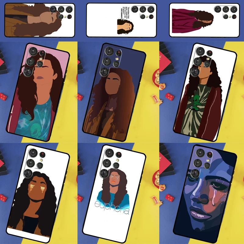 Coque de téléphone Euphoria Zendaya Rue, étui arrière pour Samsung Galaxy S24 Ultra S9 S10 S20 FE S21 S22 S23 Plus S25 Ultra